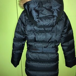 BLUE DOWN WINTER COAT.